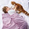 imageBedsure GentleSoft Fleece Throw Blanket for Couch Oxford Tan  Lightweight Plush Fuzzy Cozy Soft Blankets and Throws for Sofa 50x60 inchesLilac