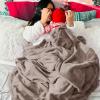 imageBedsure GentleSoft Fleece Throw Blanket for Couch Oxford Tan  Lightweight Plush Fuzzy Cozy Soft Blankets and Throws for Sofa 50x60 inchesMocha Brown