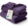imageBedsure GentleSoft Fleece Throw Blanket for Couch Oxford Tan  Lightweight Plush Fuzzy Cozy Soft Blankets and Throws for Sofa 50x60 inchesPurple