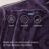 imageBedsure GentleSoft Fleece Throw Blanket for Couch Oxford Tan  Lightweight Plush Fuzzy Cozy Soft Blankets and Throws for Sofa 50x60 inchesPurple