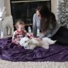 imageBedsure GentleSoft Fleece Throw Blanket for Couch Oxford Tan  Lightweight Plush Fuzzy Cozy Soft Blankets and Throws for Sofa 50x60 inchesPurple