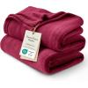 imageBedsure GentleSoft Fleece Throw Blanket for Couch Oxford Tan  Lightweight Plush Fuzzy Cozy Soft Blankets and Throws for Sofa 50x60 inchesRed
