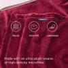 imageBedsure GentleSoft Fleece Throw Blanket for Couch Oxford Tan  Lightweight Plush Fuzzy Cozy Soft Blankets and Throws for Sofa 50x60 inchesRed