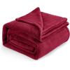 imageBedsure GentleSoft Fleece Throw Blanket for Couch Oxford Tan  Lightweight Plush Fuzzy Cozy Soft Blankets and Throws for Sofa 50x60 inchesRed