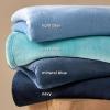 imageBedsure GentleSoft Fleece Throw Blanket for Couch Oxford Tan  Lightweight Plush Fuzzy Cozy Soft Blankets and Throws for Sofa 50x60 inchesRiver Blue