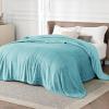 imageBedsure GentleSoft Fleece Throw Blanket for Couch Oxford Tan  Lightweight Plush Fuzzy Cozy Soft Blankets and Throws for Sofa 50x60 inchesRiver Blue