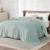 imageBedsure GentleSoft Fleece Throw Blanket for Couch Oxford Tan  Lightweight Plush Fuzzy Cozy Soft Blankets and Throws for Sofa 50x60 inchesSage Green
