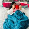 imageBedsure GentleSoft Fleece Throw Blanket for Couch Oxford Tan  Lightweight Plush Fuzzy Cozy Soft Blankets and Throws for Sofa 50x60 inchesTeal Blue