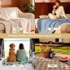 imageBedsure GentleSoft Twin Blanket for Bed  Super Soft Cozy Blankets for Kids Girls Cute Fuzzy Fleece Throws for Bedroom Couch Light Yellow 60x80 Inches01 Sage Green