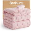 imageBedsure GentleSoft Twin Blanket for Bed  Super Soft Cozy Blankets for Kids Girls Cute Fuzzy Fleece Throws for Bedroom Couch Light Yellow 60x80 InchesBaby Pink