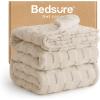 imageBedsure GentleSoft Twin Blanket for Bed  Super Soft Cozy Blankets for Kids Girls Cute Fuzzy Fleece Throws for Bedroom Couch Light Yellow 60x80 InchesBeige