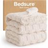 imageBedsure GentleSoft Twin Blanket for Bed  Super Soft Cozy Blankets for Kids Girls Cute Fuzzy Fleece Throws for Bedroom Couch Light Yellow 60x80 InchesCream