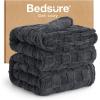 imageBedsure GentleSoft Twin Blanket for Bed  Super Soft Cozy Blankets for Kids Girls Cute Fuzzy Fleece Throws for Bedroom Couch Light Yellow 60x80 InchesDark Grey