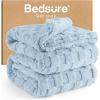 imageBedsure GentleSoft Twin Blanket for Bed  Super Soft Cozy Blankets for Kids Girls Cute Fuzzy Fleece Throws for Bedroom Couch Light Yellow 60x80 InchesLight Blue