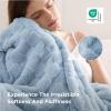 imageBedsure GentleSoft Twin Blanket for Bed  Super Soft Cozy Blankets for Kids Girls Cute Fuzzy Fleece Throws for Bedroom Couch Light Yellow 60x80 InchesLight Blue