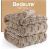 imageBedsure GentleSoft Twin Blanket for Bed  Super Soft Cozy Blankets for Kids Girls Cute Fuzzy Fleece Throws for Bedroom Couch Light Yellow 60x80 InchesLight Brown