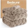 imageBedsure GentleSoft Twin Blanket for Bed  Super Soft Cozy Blankets for Kids Girls Cute Fuzzy Fleece Throws for Bedroom Couch Light Yellow 60x80 InchesLight Brown