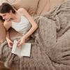 imageBedsure GentleSoft Twin Blanket for Bed  Super Soft Cozy Blankets for Kids Girls Cute Fuzzy Fleece Throws for Bedroom Couch Light Yellow 60x80 InchesLight Brown