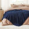 imageBedsure GentleSoft Twin Blanket for Bed  Super Soft Cozy Blankets for Kids Girls Cute Fuzzy Fleece Throws for Bedroom Couch Light Yellow 60x80 InchesNavy
