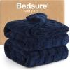 imageBedsure GentleSoft Twin Blanket for Bed  Super Soft Cozy Blankets for Kids Girls Cute Fuzzy Fleece Throws for Bedroom Couch Light Yellow 60x80 InchesNavy