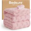 imageBedsure GentleSoft Twin Blanket for Bed  Super Soft Cozy Blankets for Kids Girls Cute Fuzzy Fleece Throws for Bedroom Couch Light Yellow 60x80 InchesPink
