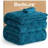 imageBedsure GentleSoft Twin Blanket for Bed  Super Soft Cozy Blankets for Kids Girls Cute Fuzzy Fleece Throws for Bedroom Couch Light Yellow 60x80 InchesTeal