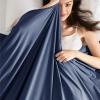 imageBedsure Lightweight Cold Blanket for Summer Bed Cooling Blanket Throw Size for Hot Sleepers Ice Cool Essentials for Hot Nights Breathable Thin Bedding for Teens Adults Navy 50 x 60Navy