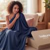 imageBedsure Lightweight Cold Blanket for Summer Bed Cooling Blanket Throw Size for Hot Sleepers Ice Cool Essentials for Hot Nights Breathable Thin Bedding for Teens Adults Navy 50 x 60Navy