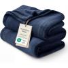 imageBedsure GentleSoft Fleece Throw Blanket for Couch Oxford Tan  Lightweight Plush Fuzzy Cozy Soft Blankets and Throws for Sofa 50x60 inches02  Navy