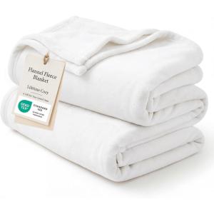 imageBedsure GentleSoft Fleece Throw Blanket for Couch Oxford Tan  Lightweight Plush Fuzzy Cozy Soft Blankets and Throws for Sofa 50x60 inches01  White