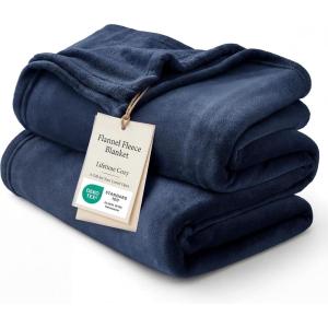 imageBedsure GentleSoft Fleece Throw Blanket for Couch Oxford Tan  Lightweight Plush Fuzzy Cozy Soft Blankets and Throws for Sofa 50x60 inches02  Navy