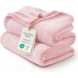 imageBedsure GentleSoft Fleece Throw Blanket for Couch Oxford Tan  Lightweight Plush Fuzzy Cozy Soft Blankets and Throws for Sofa 50x60 inches05  Pink