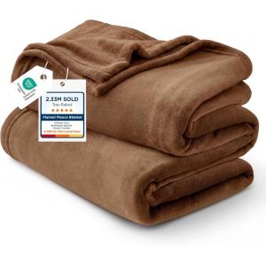 imageBedsure GentleSoft Fleece Throw Blanket for Couch Oxford Tan  Lightweight Plush Fuzzy Cozy Soft Blankets and Throws for Sofa 50x60 inchesBurnt Brown