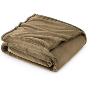 imageBedsure GentleSoft Fleece Throw Blanket for Couch Oxford Tan  Lightweight Plush Fuzzy Cozy Soft Blankets and Throws for Sofa 50x60 inchesCamel