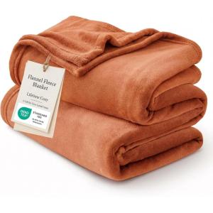 imageBedsure GentleSoft Fleece Throw Blanket for Couch Oxford Tan  Lightweight Plush Fuzzy Cozy Soft Blankets and Throws for Sofa 50x60 inchesDark Orange