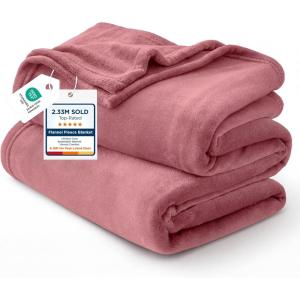 imageBedsure GentleSoft Fleece Throw Blanket for Couch Oxford Tan  Lightweight Plush Fuzzy Cozy Soft Blankets and Throws for Sofa 50x60 inchesDusty Rose