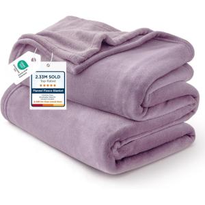 imageBedsure GentleSoft Fleece Throw Blanket for Couch Oxford Tan  Lightweight Plush Fuzzy Cozy Soft Blankets and Throws for Sofa 50x60 inchesFog Purple