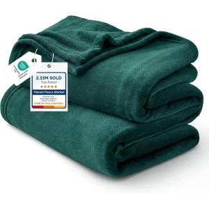 imageBedsure GentleSoft Fleece Throw Blanket for Couch Oxford Tan  Lightweight Plush Fuzzy Cozy Soft Blankets and Throws for Sofa 50x60 inchesForest Green