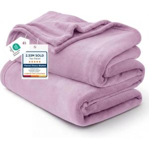 imageBedsure GentleSoft Fleece Throw Blanket for Couch Oxford Tan  Lightweight Plush Fuzzy Cozy Soft Blankets and Throws for Sofa 50x60 inchesLilac