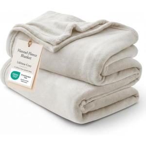 imageBedsure GentleSoft Fleece Throw Blanket for Couch Oxford Tan  Lightweight Plush Fuzzy Cozy Soft Blankets and Throws for Sofa 50x60 inchesLinen