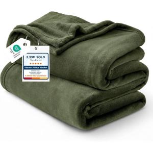 imageBedsure GentleSoft Fleece Throw Blanket for Couch Oxford Tan  Lightweight Plush Fuzzy Cozy Soft Blankets and Throws for Sofa 50x60 inchesOlive Green