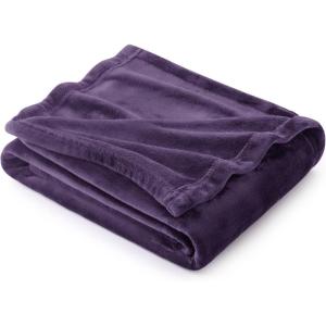 imageBedsure GentleSoft Fleece Throw Blanket for Couch Oxford Tan  Lightweight Plush Fuzzy Cozy Soft Blankets and Throws for Sofa 50x60 inchesPurple
