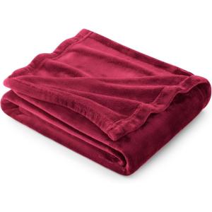 imageBedsure GentleSoft Fleece Throw Blanket for Couch Oxford Tan  Lightweight Plush Fuzzy Cozy Soft Blankets and Throws for Sofa 50x60 inchesRed