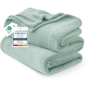 imageBedsure GentleSoft Fleece Throw Blanket for Couch Oxford Tan  Lightweight Plush Fuzzy Cozy Soft Blankets and Throws for Sofa 50x60 inchesSage Green