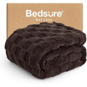 imageBedsure GentleSoft Twin Blanket for Bed  Super Soft Cozy Blankets for Kids Girls Cute Fuzzy Fleece Throws for Bedroom Couch Light Yellow 60x80 InchesChocolate