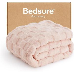 imageBedsure GentleSoft Twin Blanket for Bed  Super Soft Cozy Blankets for Kids Girls Cute Fuzzy Fleece Throws for Bedroom Couch Light Yellow 60x80 InchesLight Pink