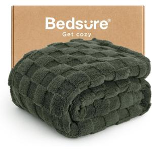 imageBedsure GentleSoft Twin Blanket for Bed  Super Soft Cozy Blankets for Kids Girls Cute Fuzzy Fleece Throws for Bedroom Couch Light Yellow 60x80 InchesOlive Green