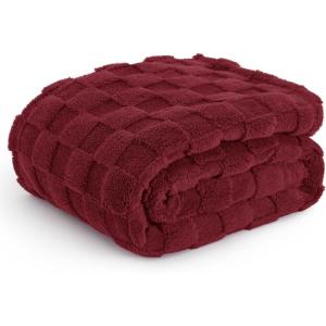 imageBedsure GentleSoft Twin Blanket for Bed  Super Soft Cozy Blankets for Kids Girls Cute Fuzzy Fleece Throws for Bedroom Couch Light Yellow 60x80 InchesRed