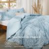 imageBedsure Boho Comforter Set Queen  Olive Green Tufted Queen Size Comforter 3 Pieces FarmhouseStyle Embroidery Bed Set Soft Fluffy Geometric Pattern Bedding for All Seasons20  Light Blue  Elegant