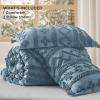 imageBedsure Boho Comforter Set Queen  Olive Green Tufted Queen Size Comforter 3 Pieces FarmhouseStyle Embroidery Bed Set Soft Fluffy Geometric Pattern Bedding for All Seasons21  Dusty Blue  Elegant